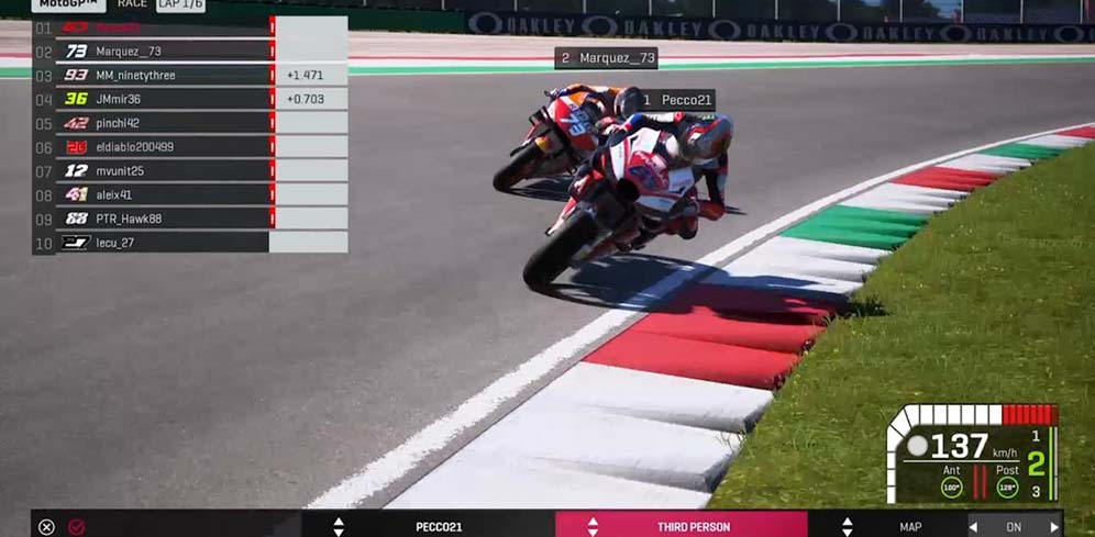 MotoGP Virtual Race Kedua Makin Seru